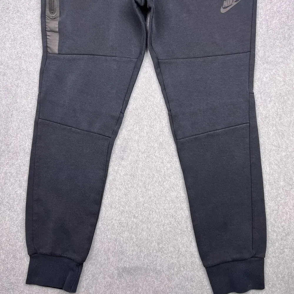 nike tech sweatpants mens medium black tapered jogger drawstring